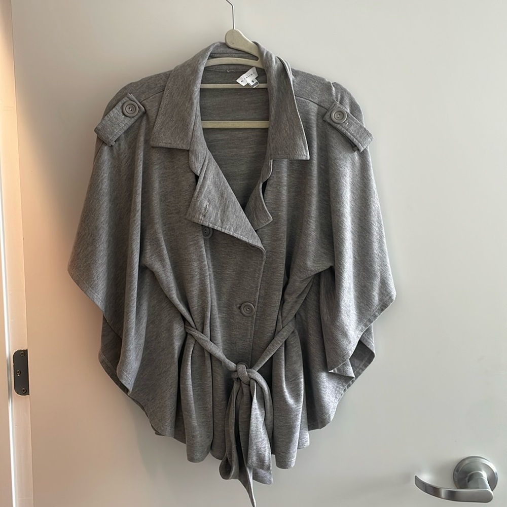 Monteau Grey Double Button Top - Size M